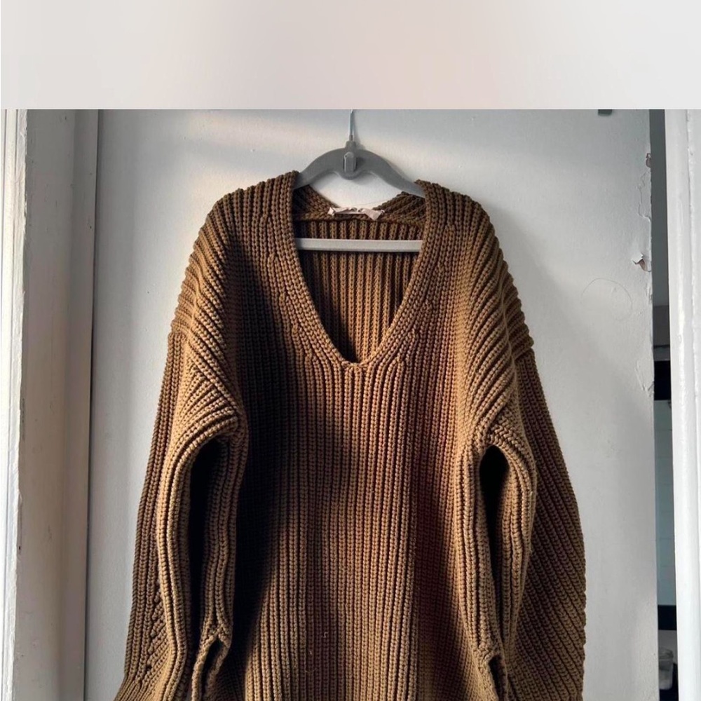Everlane V-Neck Sweater with Chunky Knit